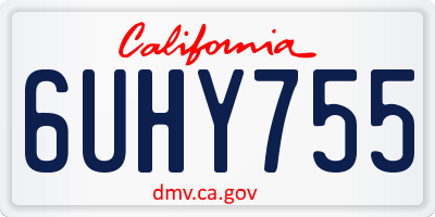 CA license plate 6UHY755