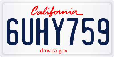 CA license plate 6UHY759