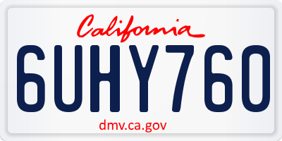 CA license plate 6UHY760
