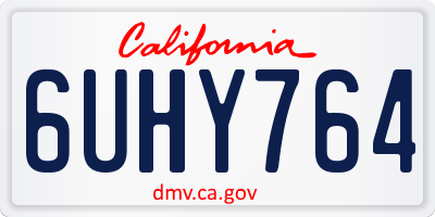 CA license plate 6UHY764
