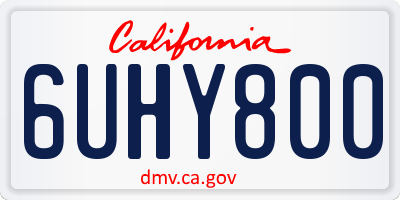 CA license plate 6UHY800