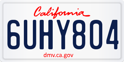 CA license plate 6UHY804