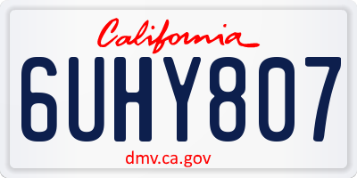 CA license plate 6UHY807