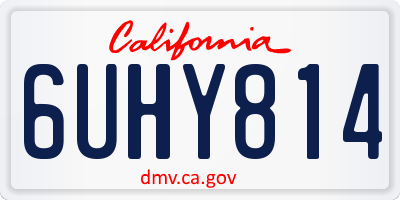 CA license plate 6UHY814