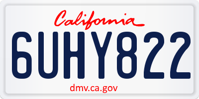 CA license plate 6UHY822