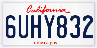 CA license plate 6UHY832