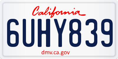 CA license plate 6UHY839