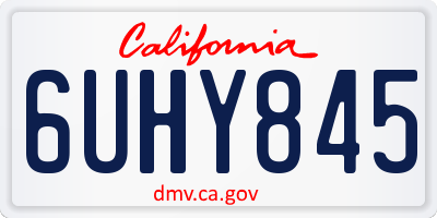 CA license plate 6UHY845