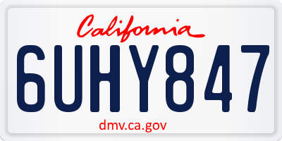 CA license plate 6UHY847