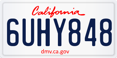 CA license plate 6UHY848