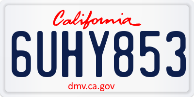 CA license plate 6UHY853