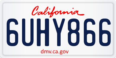CA license plate 6UHY866