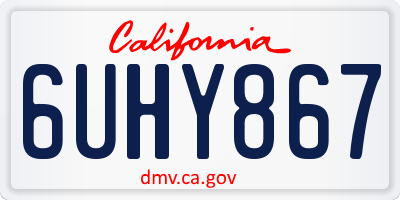 CA license plate 6UHY867