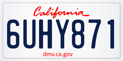 CA license plate 6UHY871