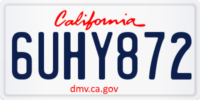 CA license plate 6UHY872
