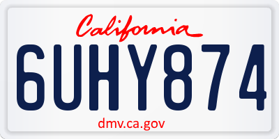 CA license plate 6UHY874