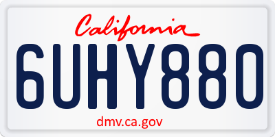CA license plate 6UHY880