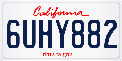 CA license plate 6UHY882