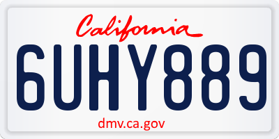 CA license plate 6UHY889