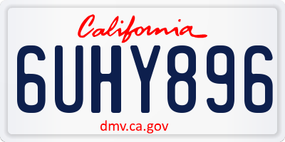 CA license plate 6UHY896