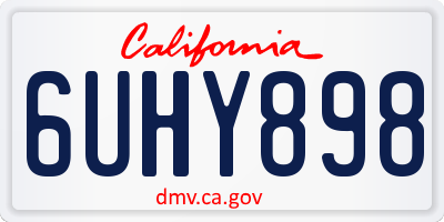 CA license plate 6UHY898
