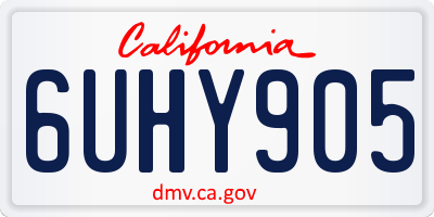 CA license plate 6UHY905