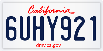 CA license plate 6UHY921