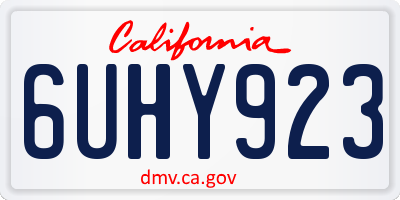 CA license plate 6UHY923