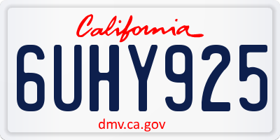 CA license plate 6UHY925
