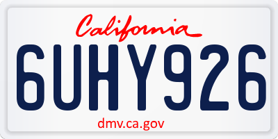 CA license plate 6UHY926