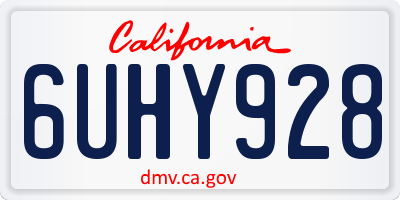 CA license plate 6UHY928