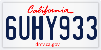 CA license plate 6UHY933