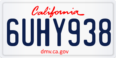CA license plate 6UHY938