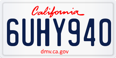 CA license plate 6UHY940
