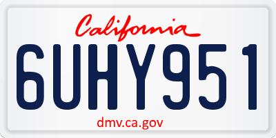 CA license plate 6UHY951