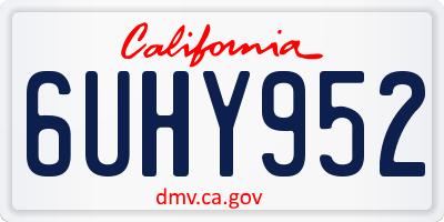 CA license plate 6UHY952