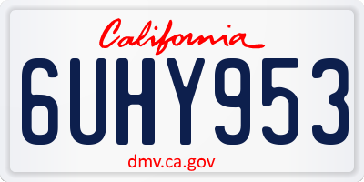 CA license plate 6UHY953