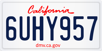 CA license plate 6UHY957