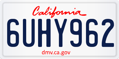 CA license plate 6UHY962