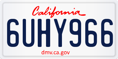 CA license plate 6UHY966