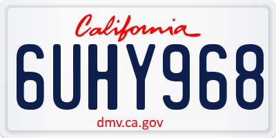 CA license plate 6UHY968