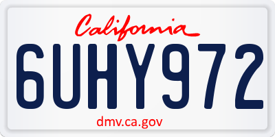 CA license plate 6UHY972