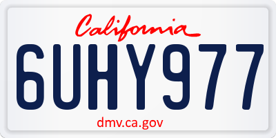 CA license plate 6UHY977