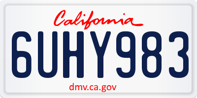 CA license plate 6UHY983