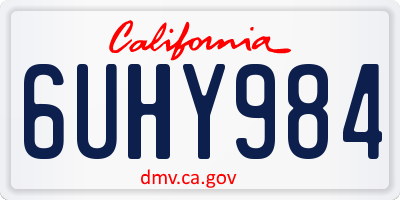 CA license plate 6UHY984
