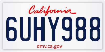 CA license plate 6UHY988