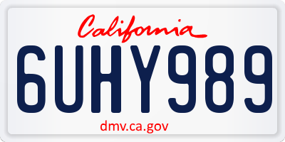 CA license plate 6UHY989