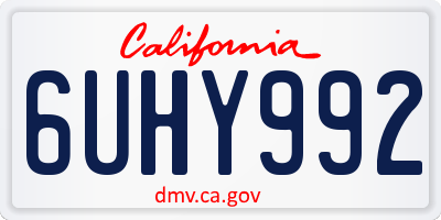 CA license plate 6UHY992