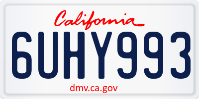 CA license plate 6UHY993