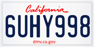 CA license plate 6UHY998
